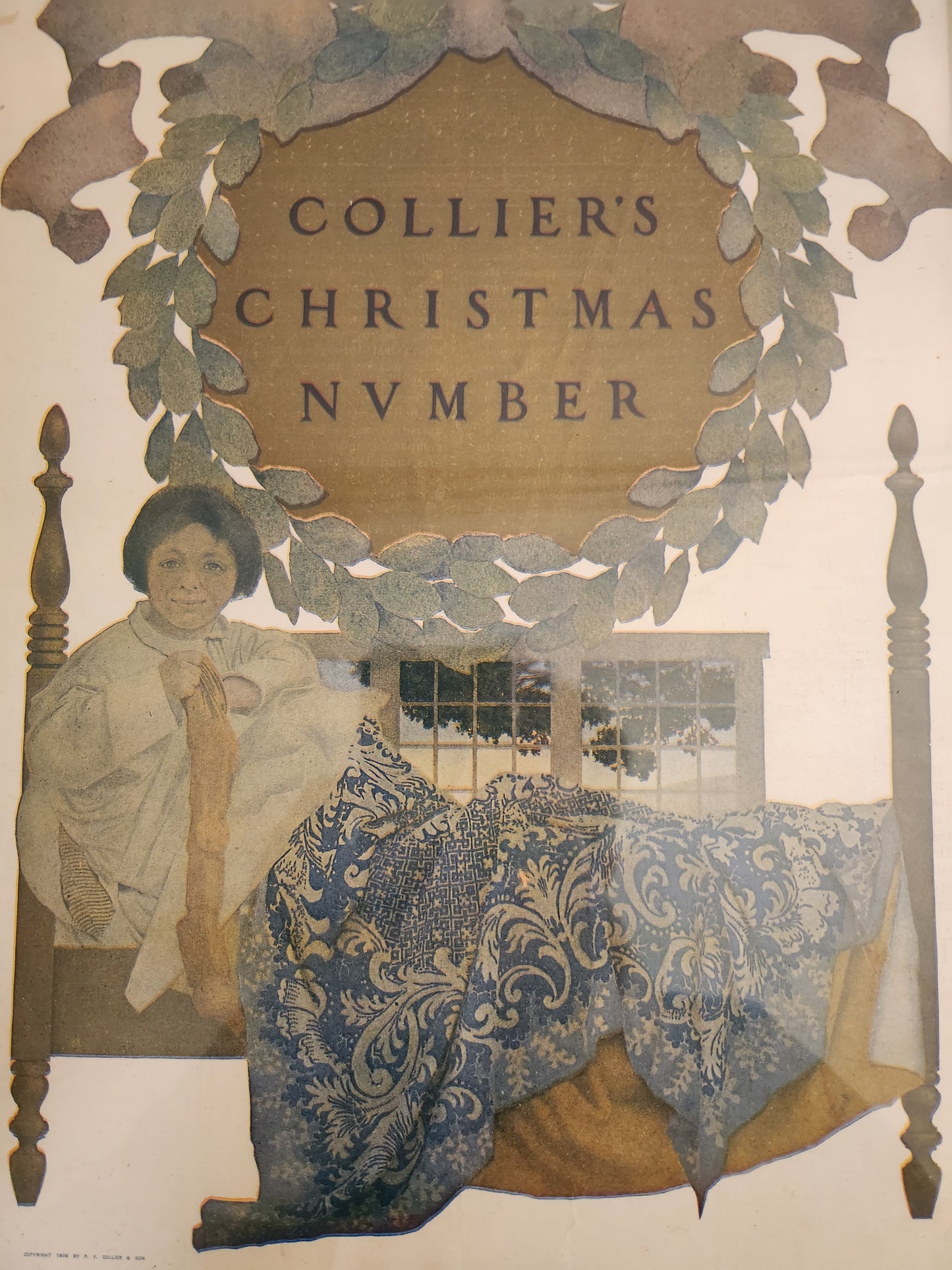 Maxfield Parrish - Collier's Christmas Number Cover (1906) - Original, Framed