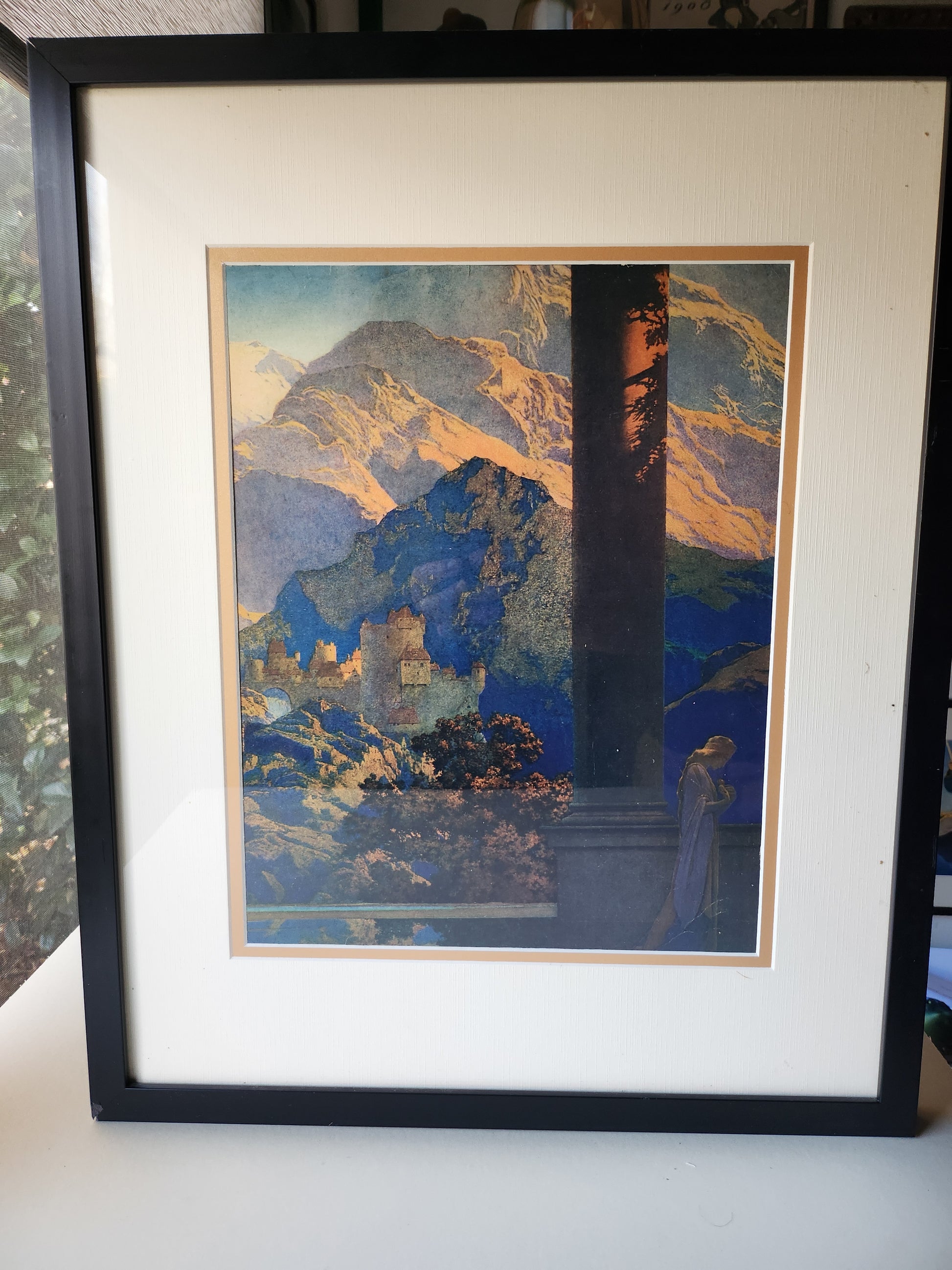Framed image of Maxfield Parrish's 'Romance-Part II' (frontispiece for the HB, first edition of 'The Knave of Hearts')