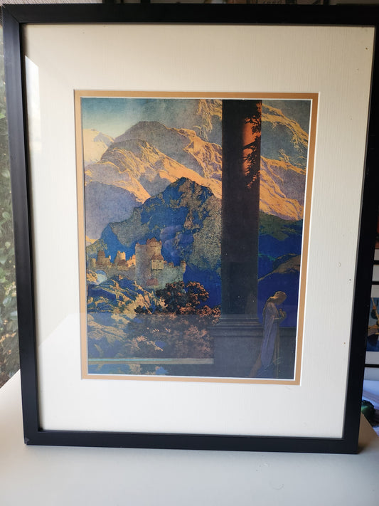 Framed image of Maxfield Parrish's 'Romance-Part II'