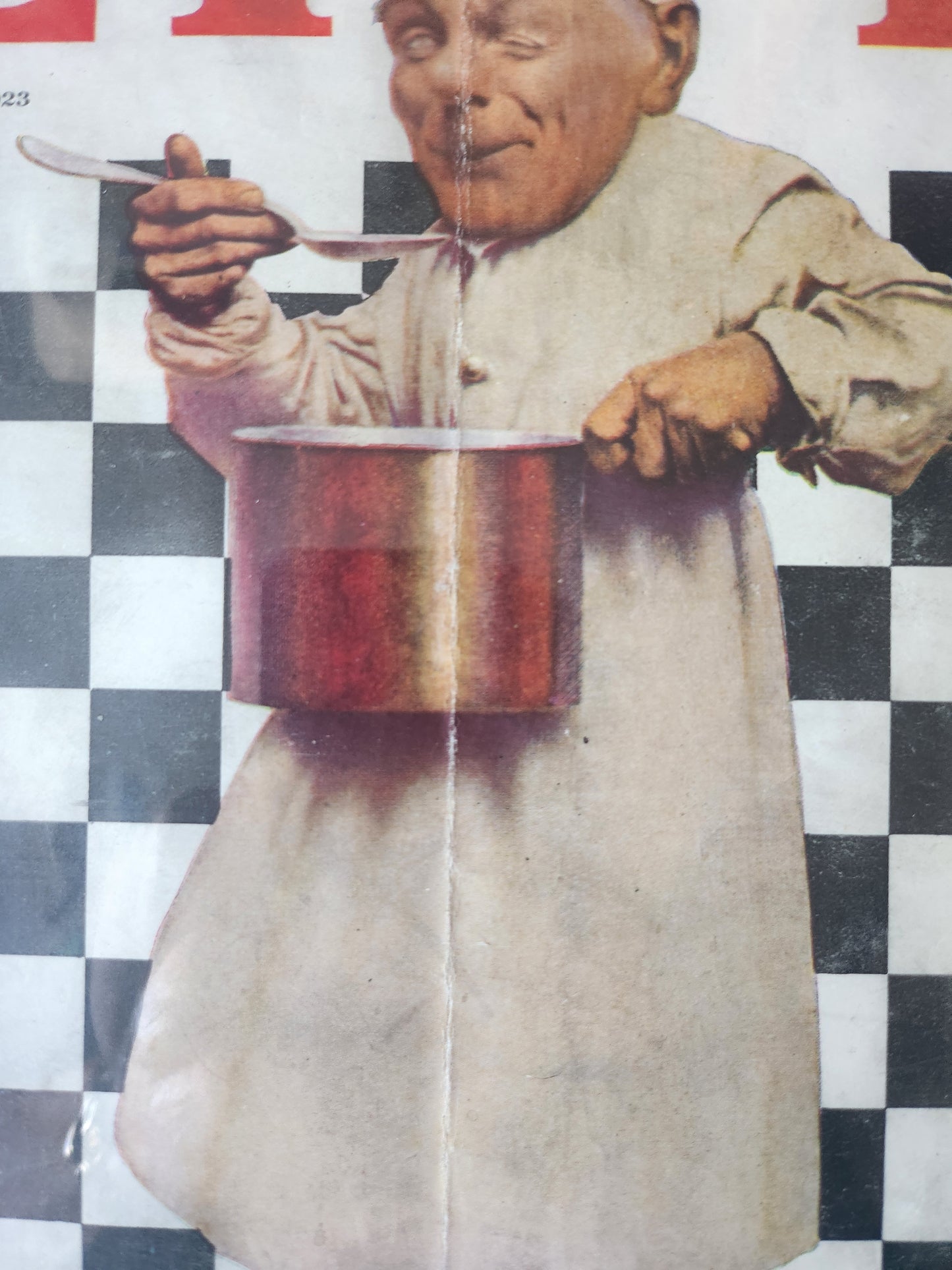 Close-up detail from Maxfield Parrish's 'The Chef' - cover for 'Life' magazine August 30, 1923