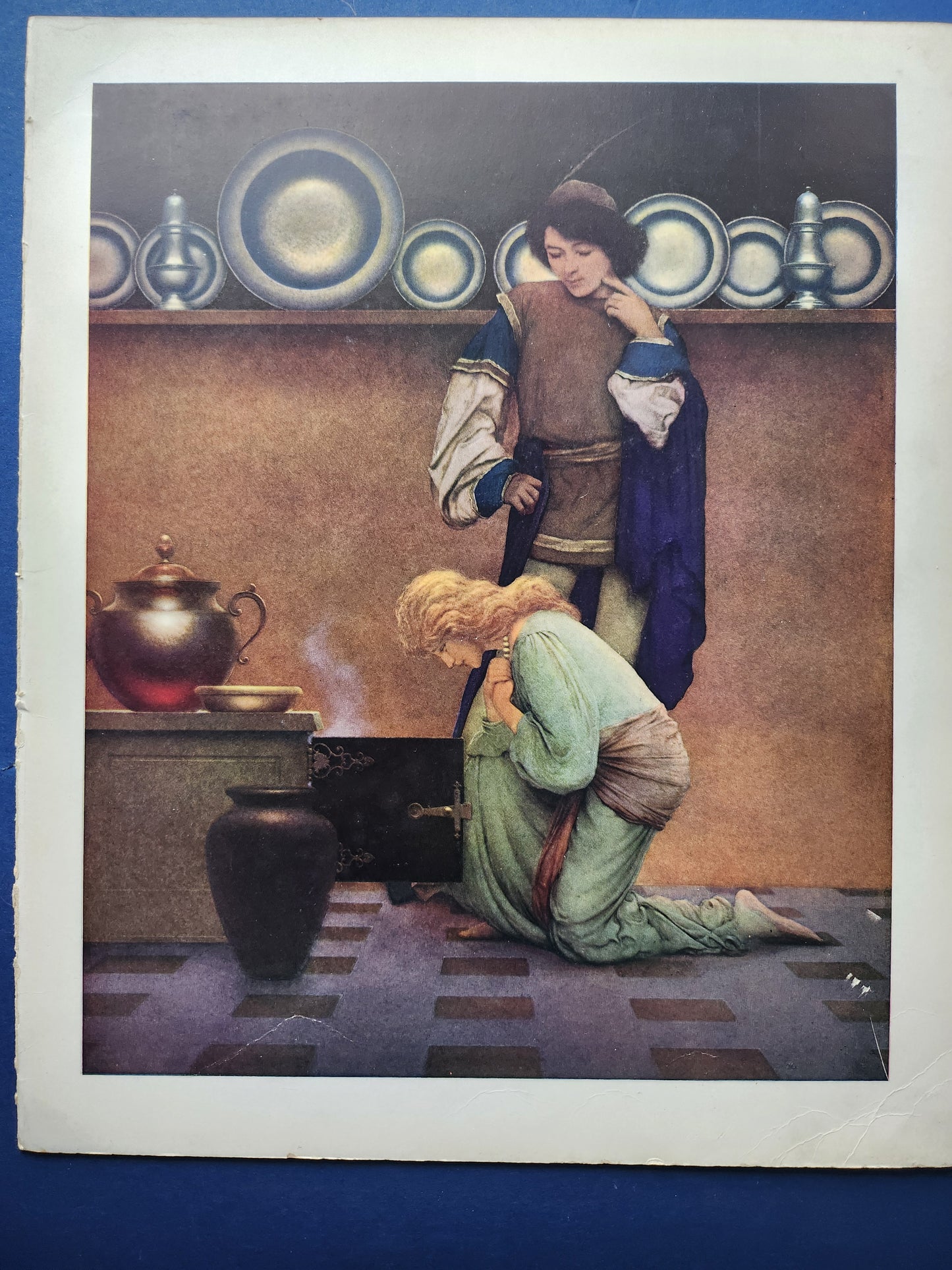 Unframed image of Maxfield Parrish's 'Lady Violetta and the Knave' (1925)