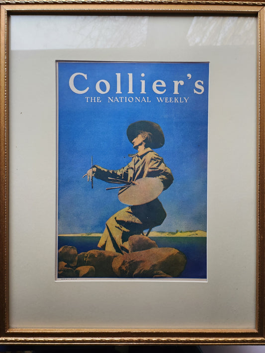 Framed image of Maxfield Parrish's 'The Artist' cover for 'Collier's Weekly'