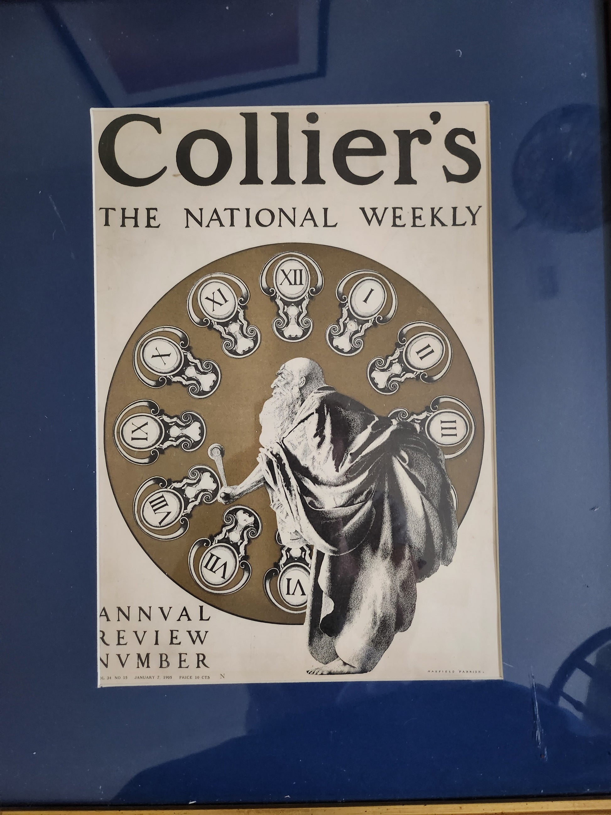 Close-up of Maxfield Parrish's 'Father Time' illustration for 'Collier's Weekly'
