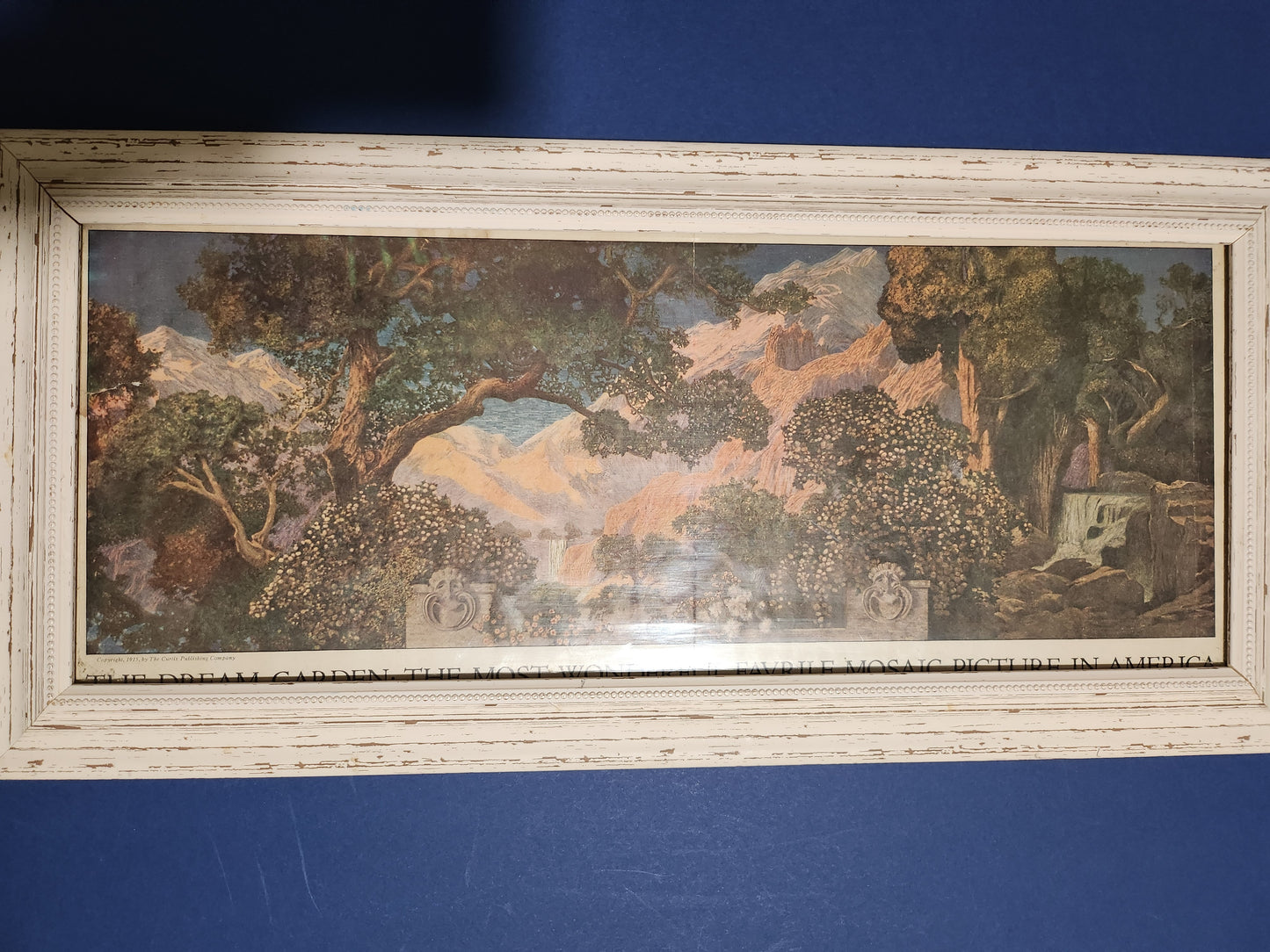 Maxfield Parrish's 'Dream Garden' featuring an image of the garden at his estate, 'The Oaks'