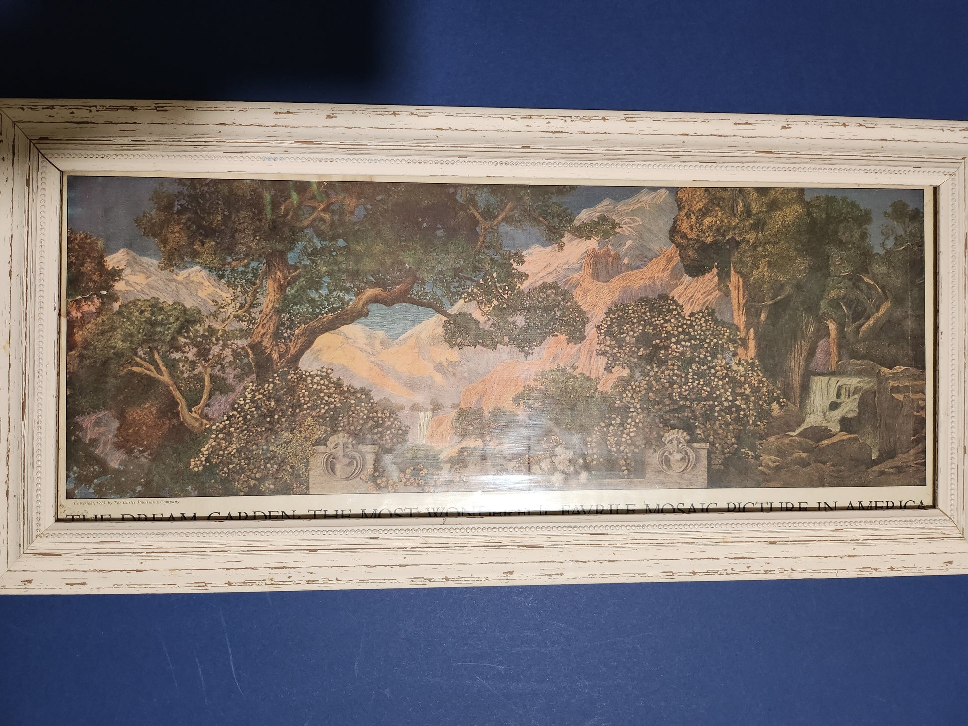 Maxfield Parrish's 'Dream Garden' featuring an image of the garden at his estate, 'The Oaks'