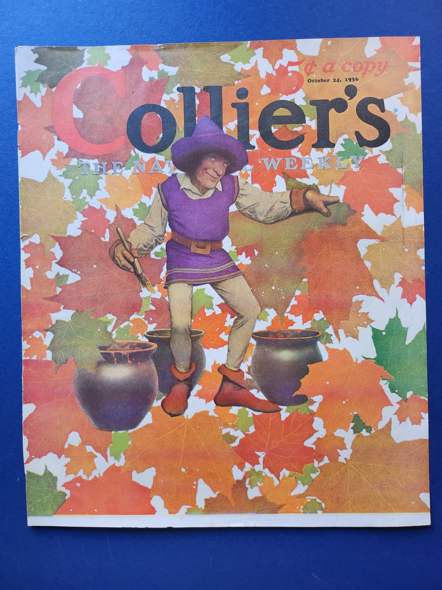 Unframed image of Maxfield Parrish's 'Jack Frost' cover for 'Collier's Weekly'