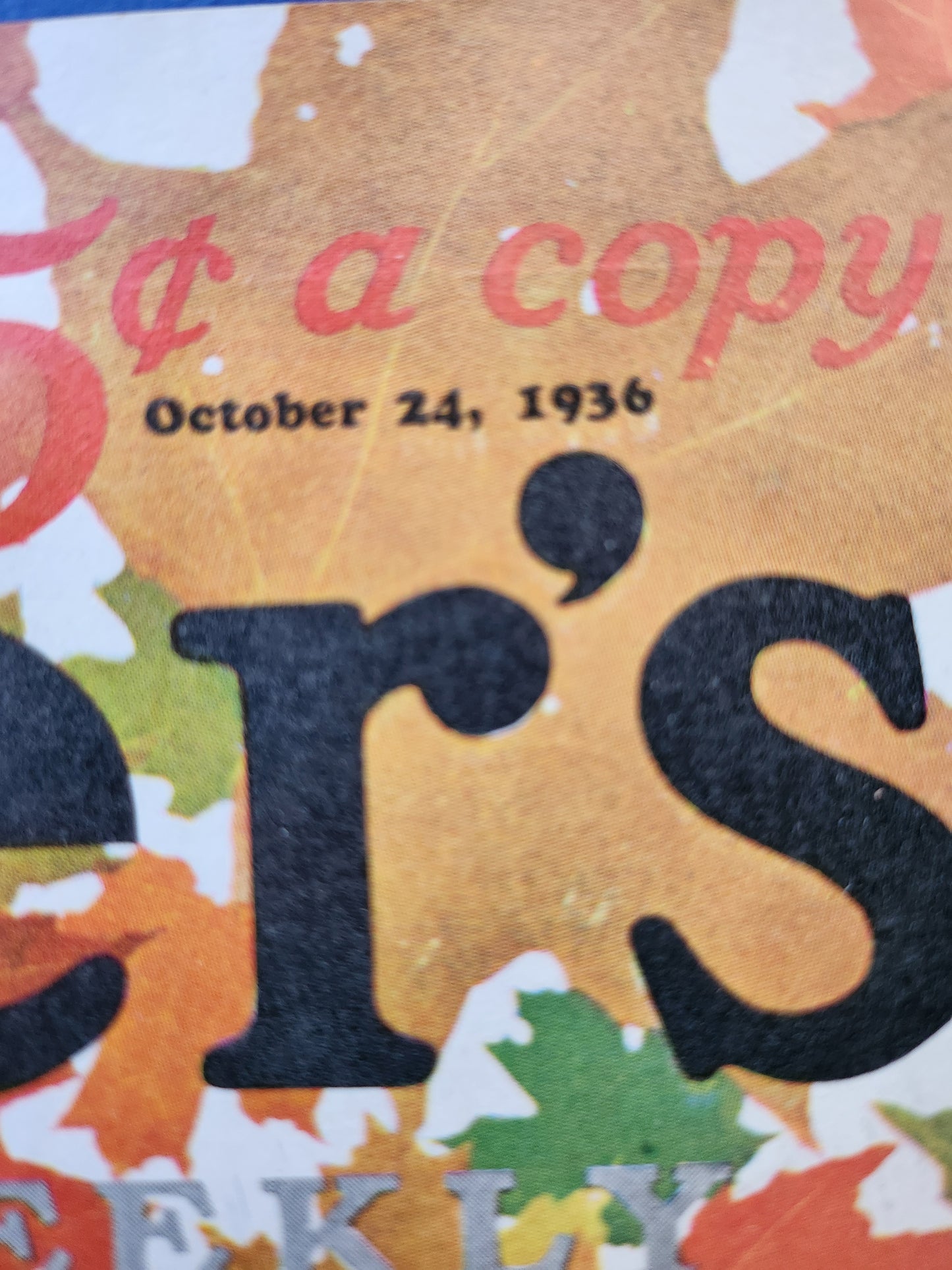 Close-up detail of Maxfield Parrish cover for 'Collier's Weekly'