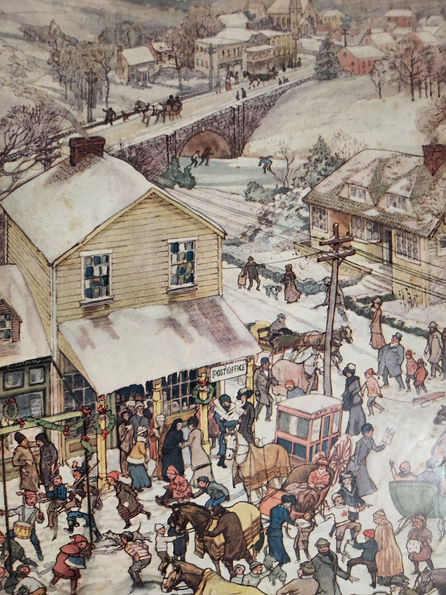 a 1911 cover of the Ladies' Home Journal by Corwin Knapp Linson depicting a Christmas scene 