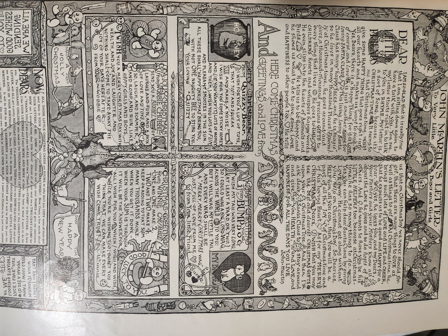 an illuminated copy of John Martin's Letter from the interior of the 1911 Christmas edition of the Ladies' Home Journal