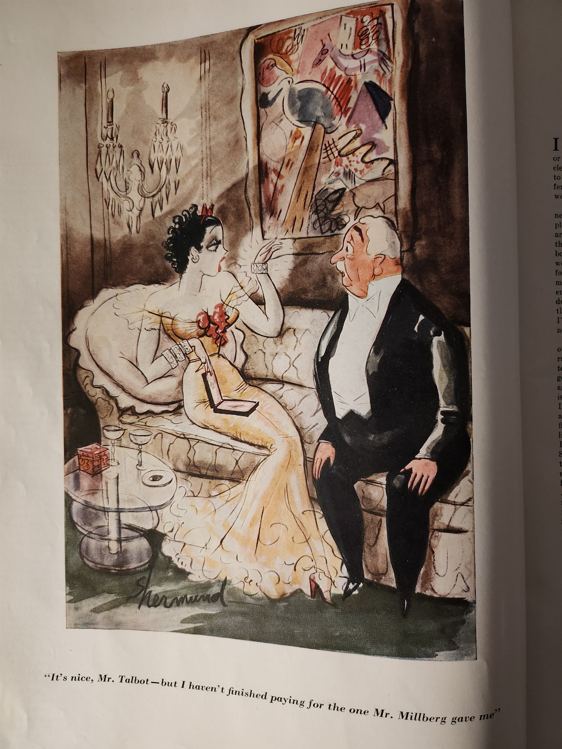 Vintage cartoon from 1937 Esquire magazine