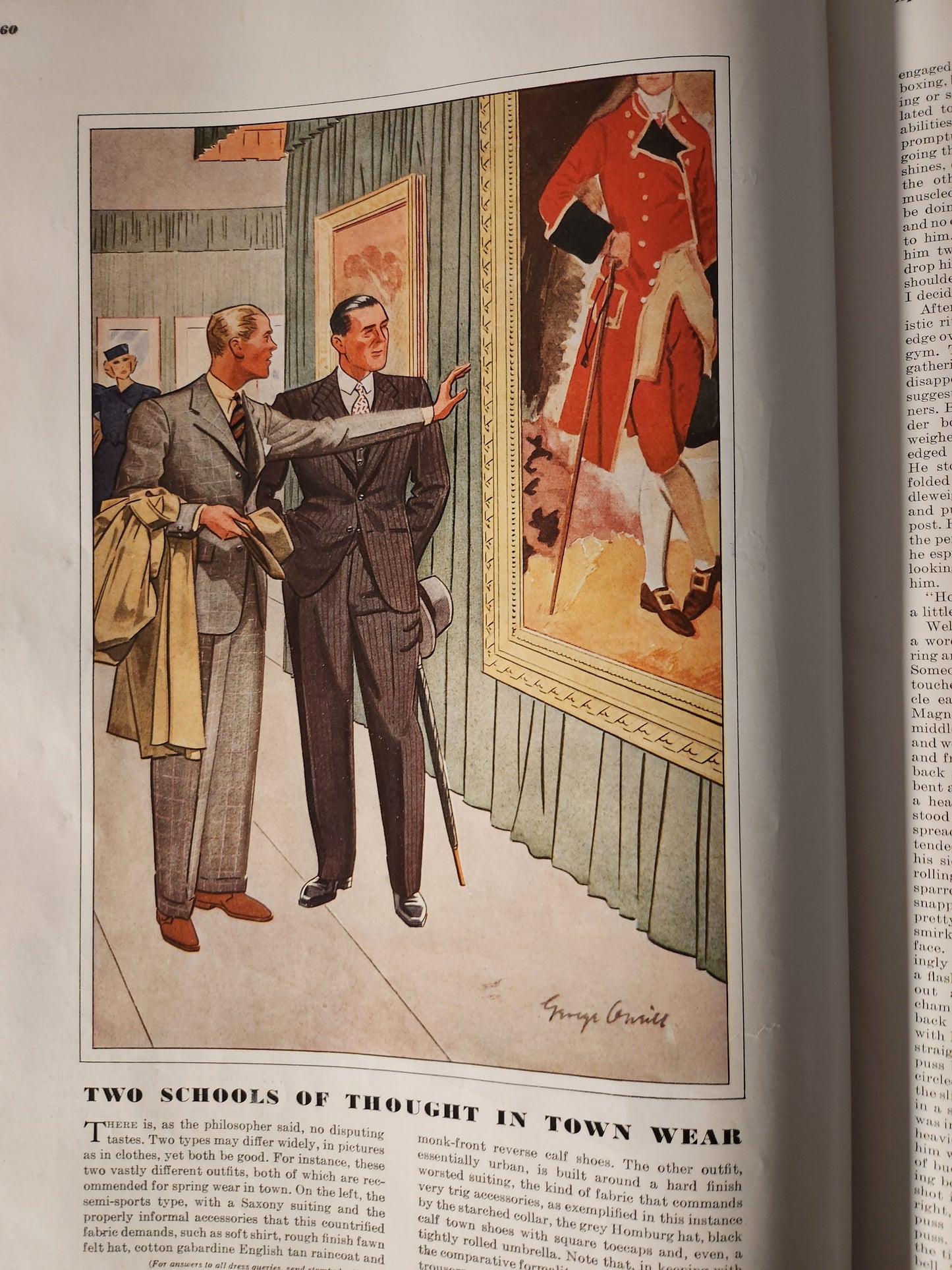 Vintage men's fashion ad from 1937 Esquire magazine