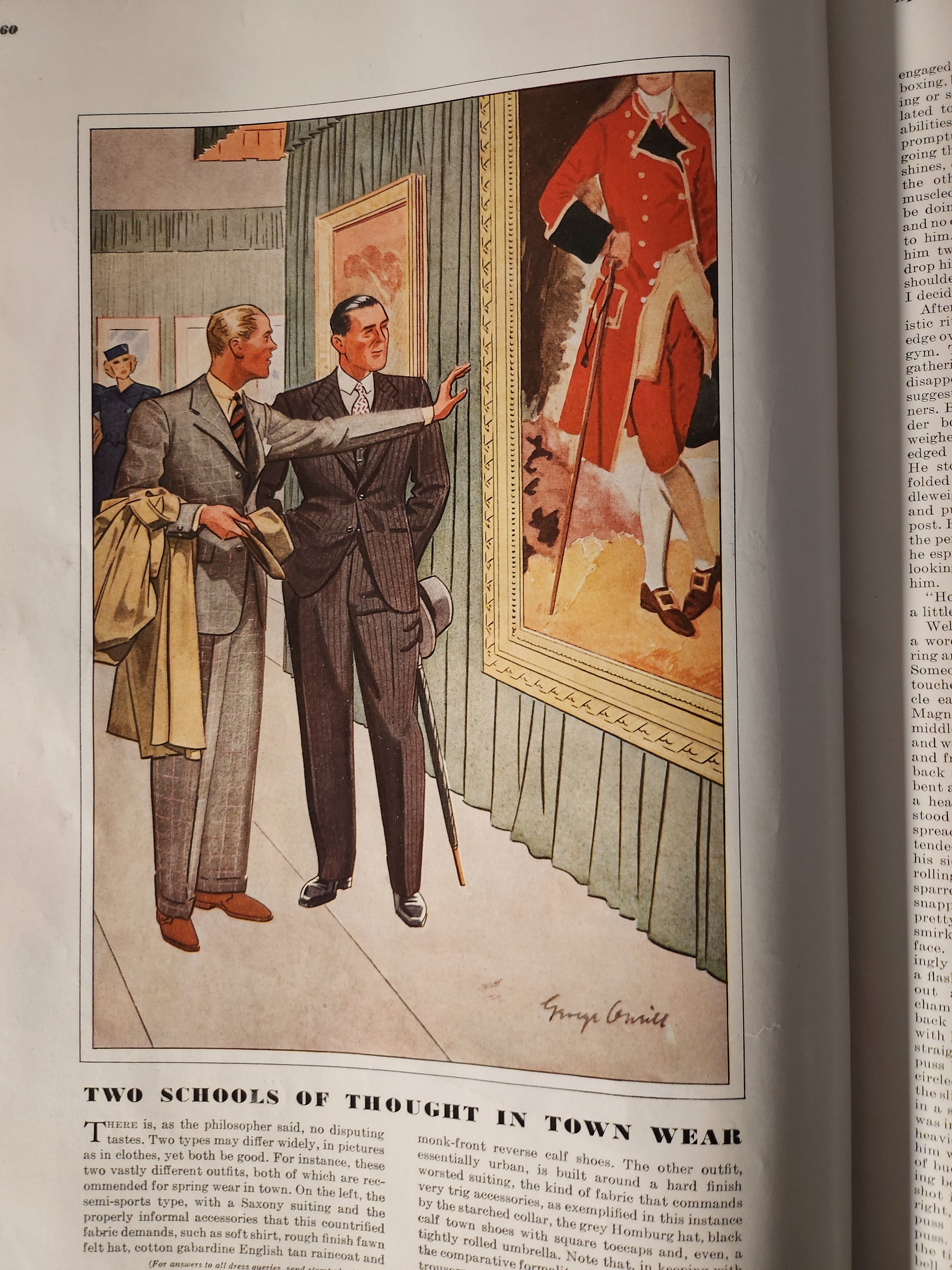 Vintage men's fashion ad from 1937 Esquire magazine