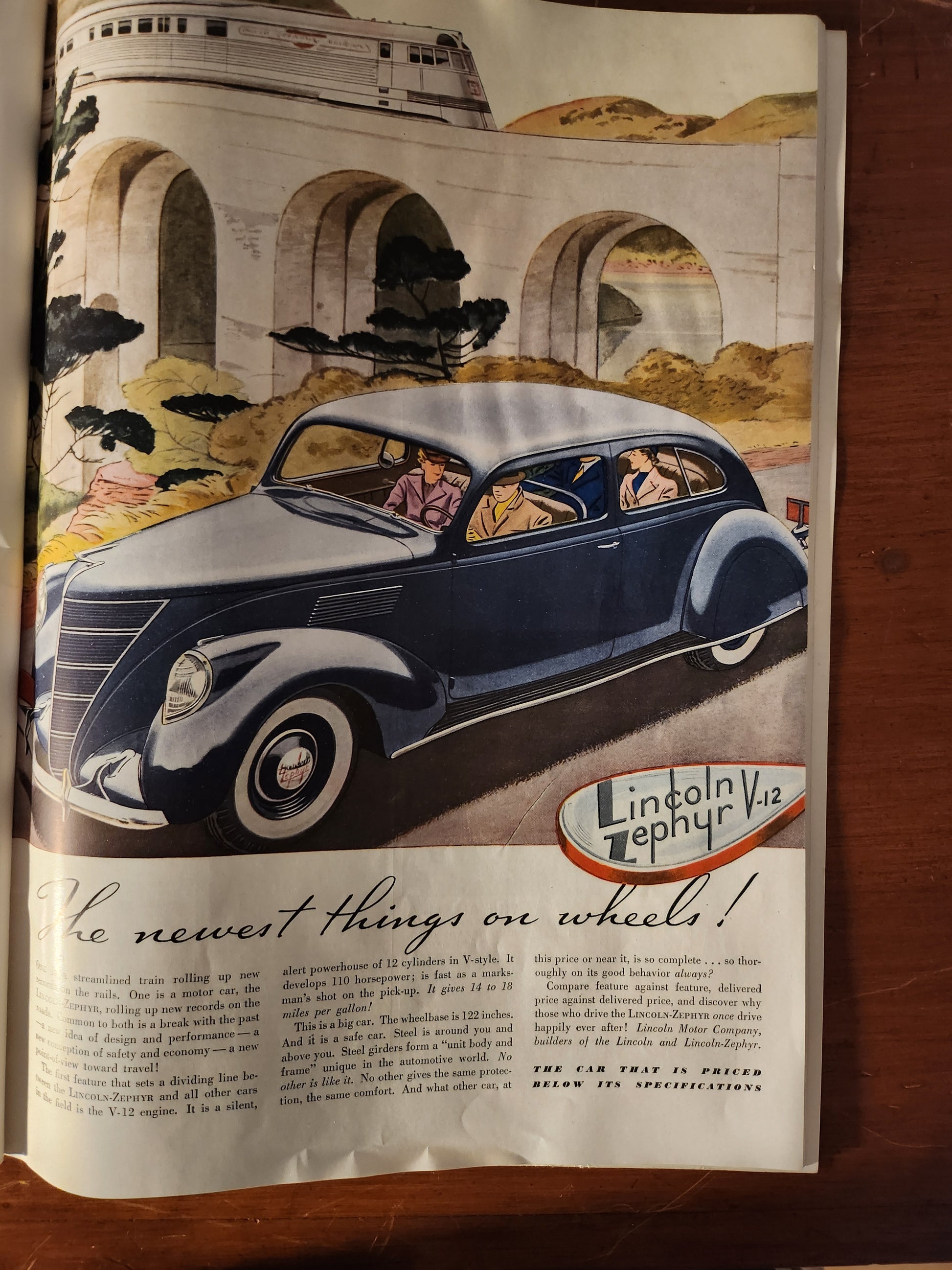 Vintage Lincoln advertisement with a blue vehicle from Esquire magazine