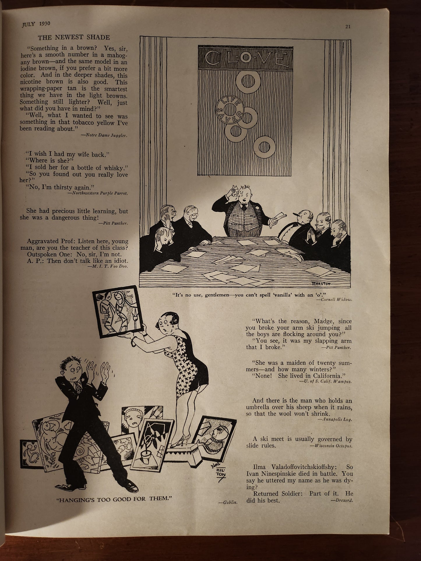 Vintage cartoons from 1939 'College Humor' magazine