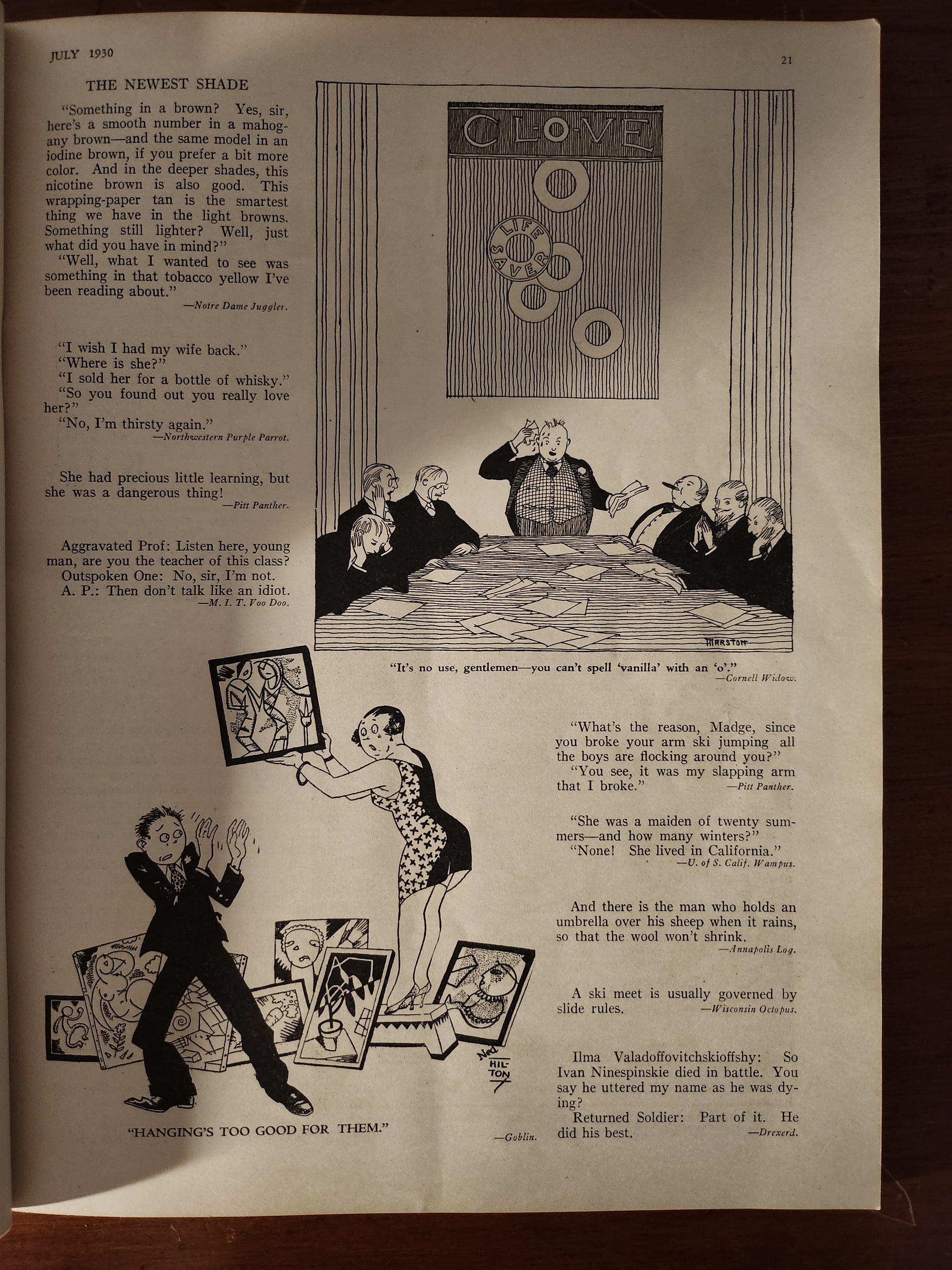 Vintage cartoons from 1939 'College Humor' magazine