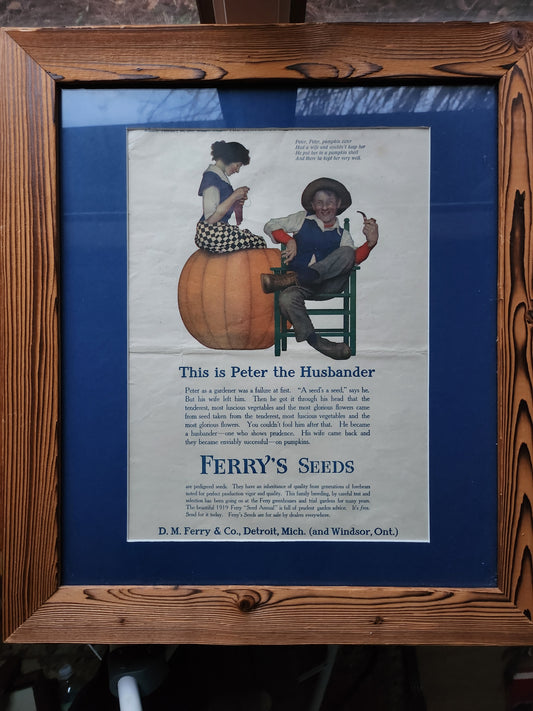 Maxfield Parrish 'Peter the Husbander' ad from 1919 framed