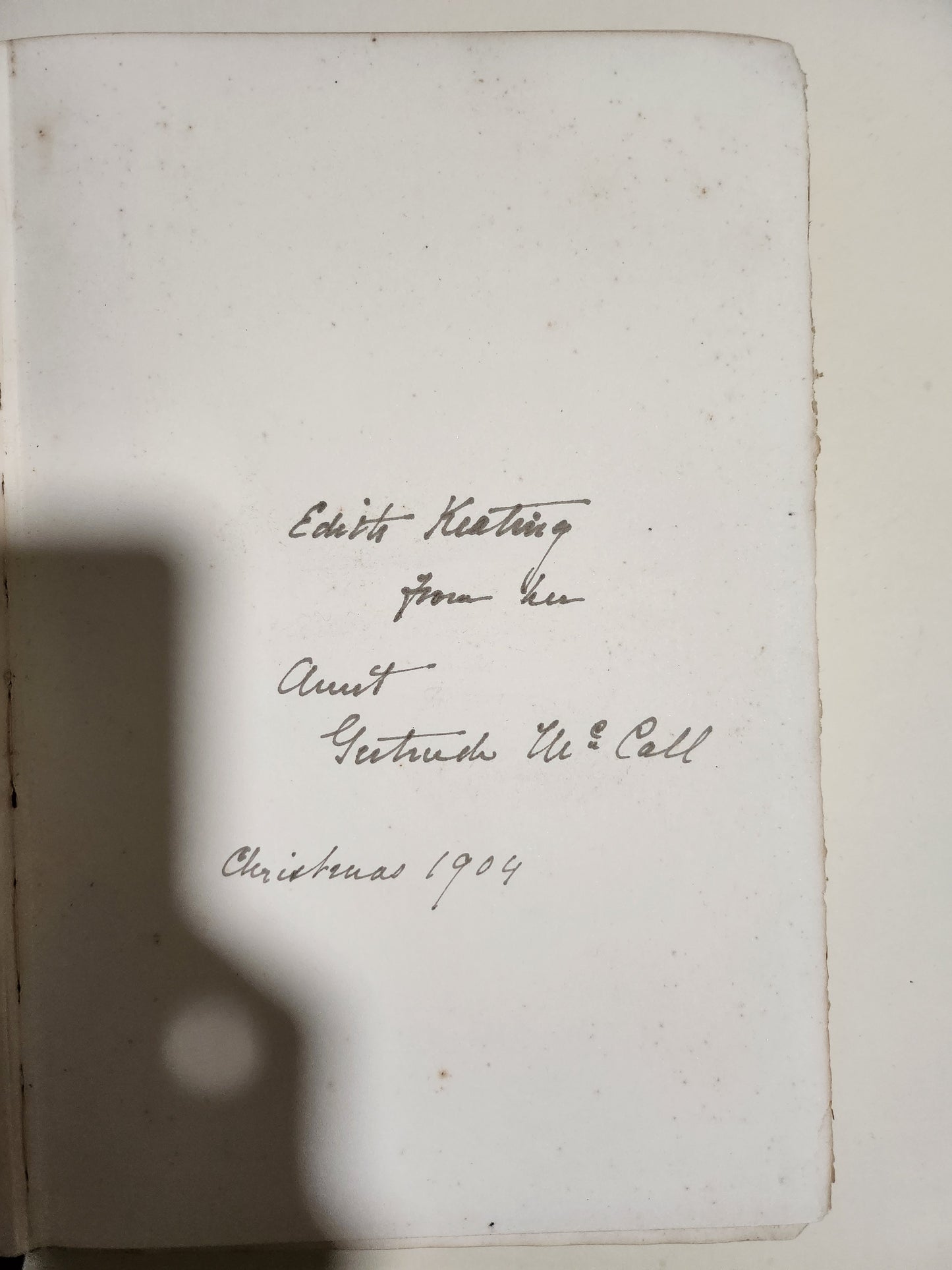 Inscription 'Christmas 1904' from 'Italian Villas and their Gardens'