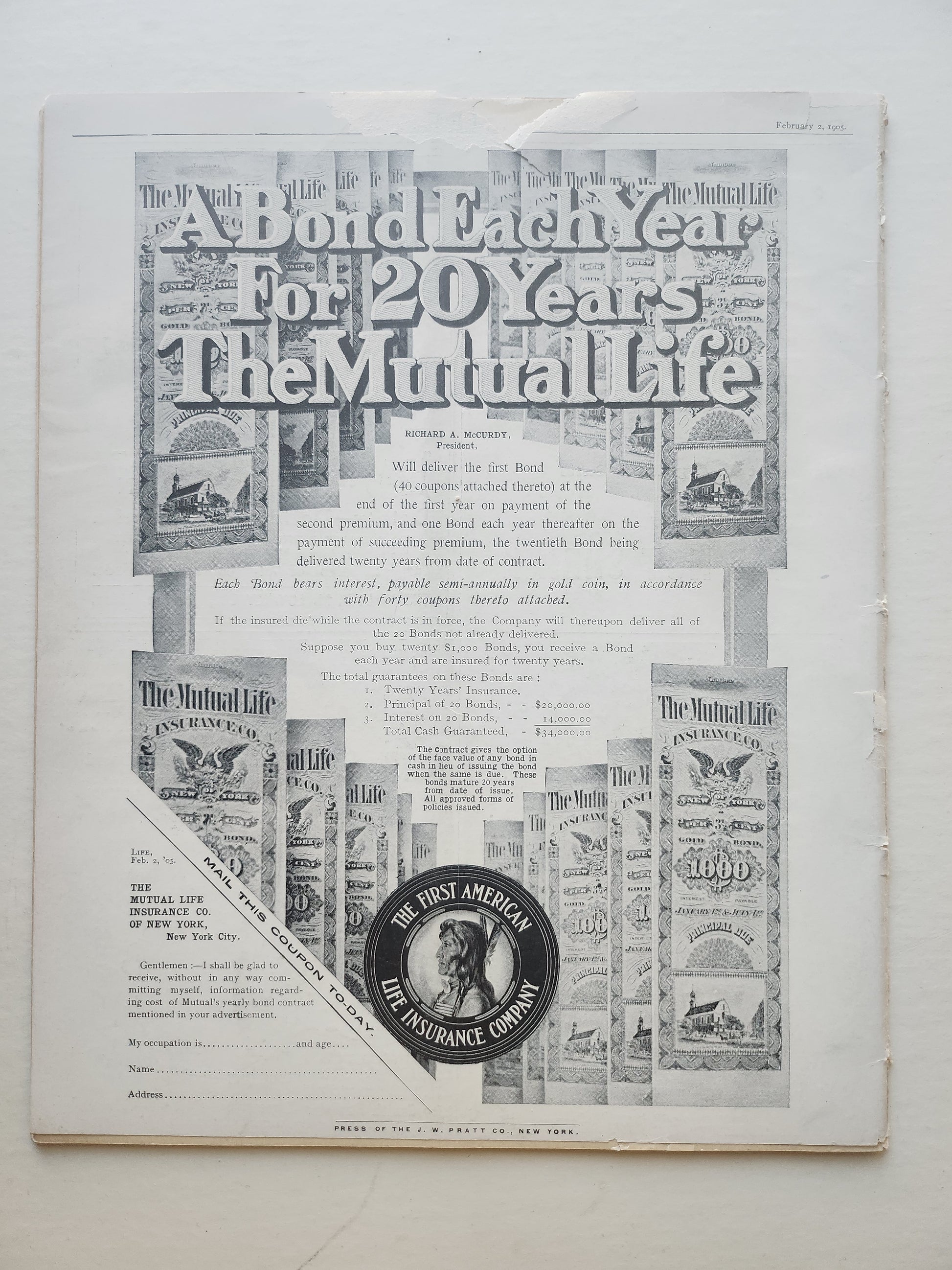 Rear cover of Feb. 2, 1905 issue of Life magazine