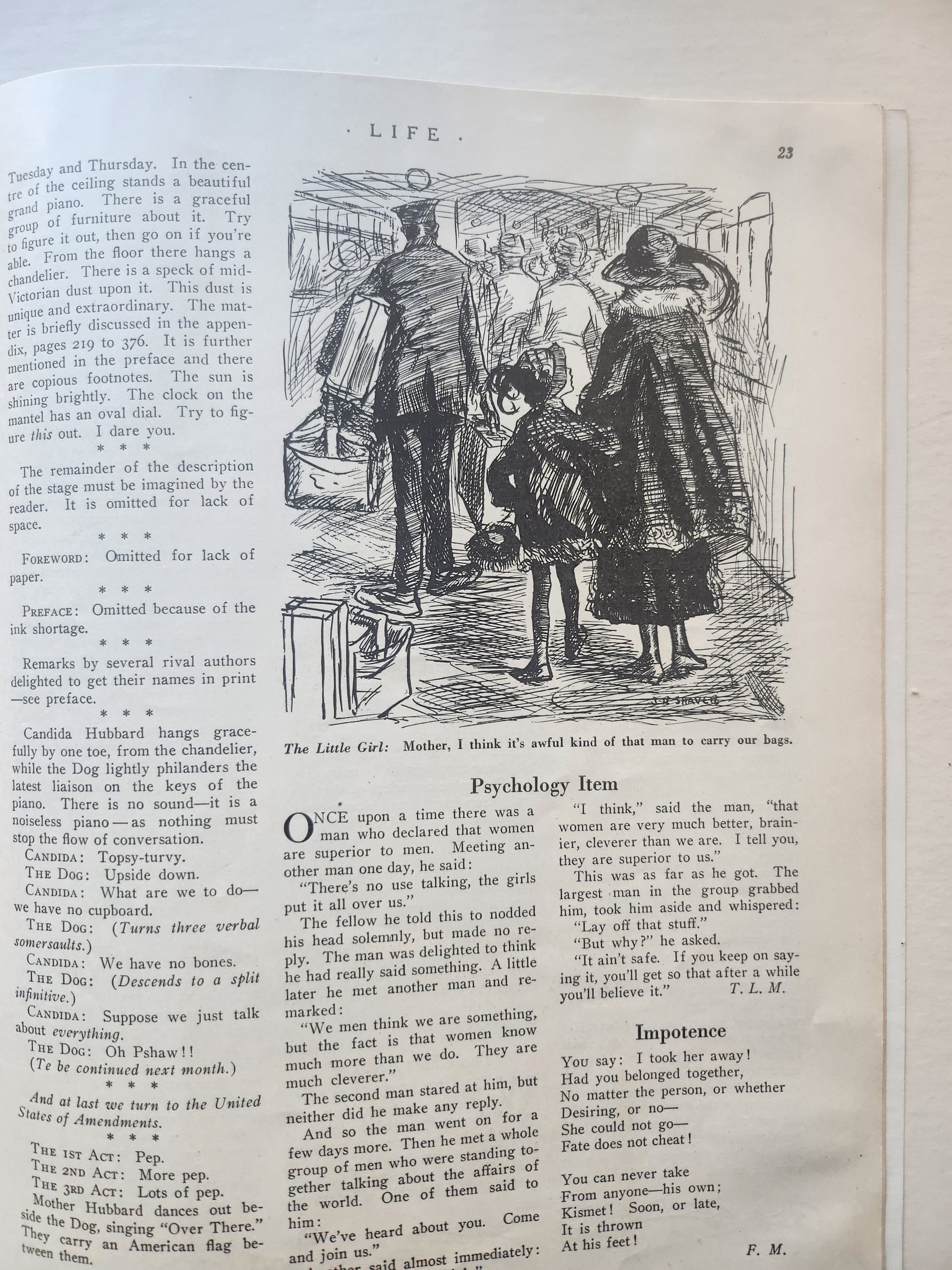 Interior page from original October 19, 1922 Life magazine
