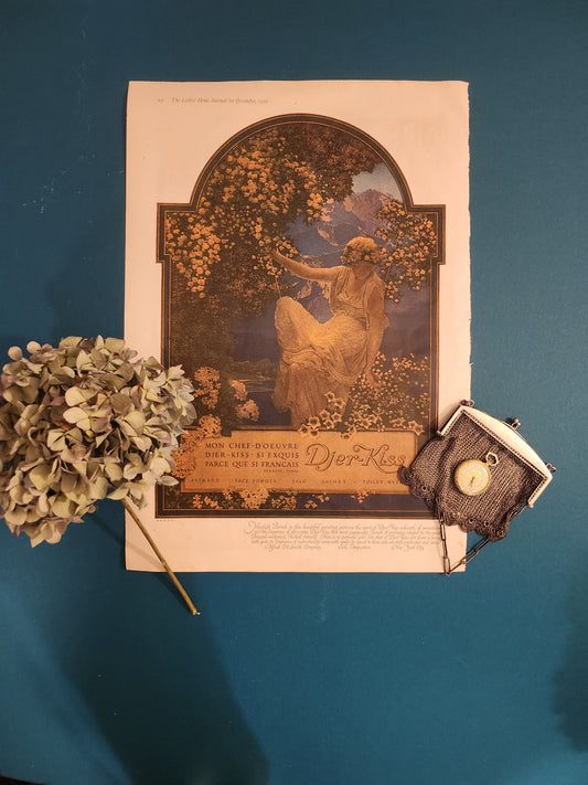 Vintage Maxfield Parrish D'jer Kiss advertisement from 1916