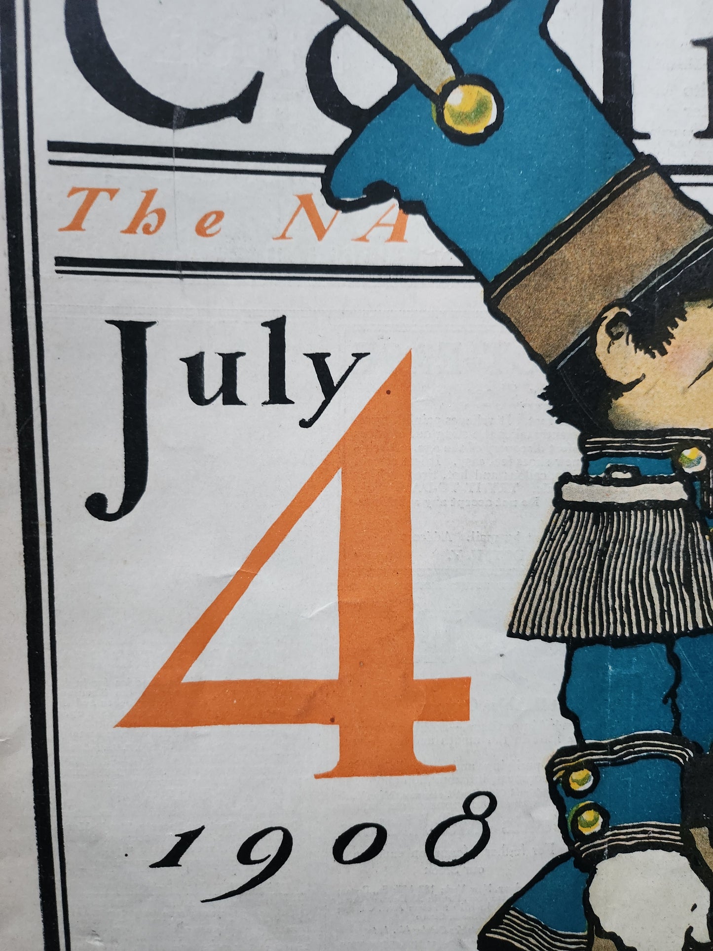 Detail of cover of July 4, 1908 Collier's Weekly