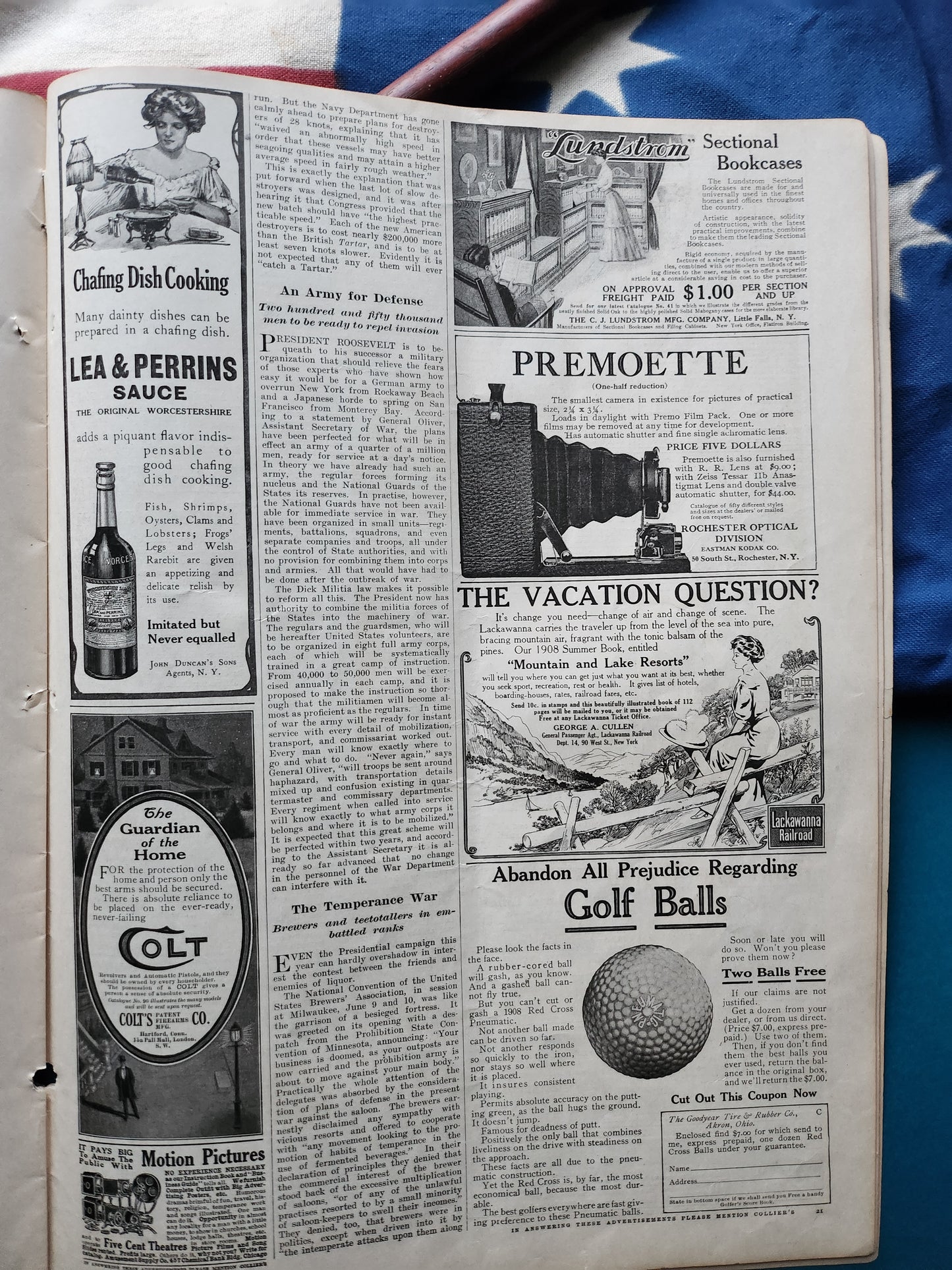 Interior advertisements from July 4, 1908 Collier's Weekly