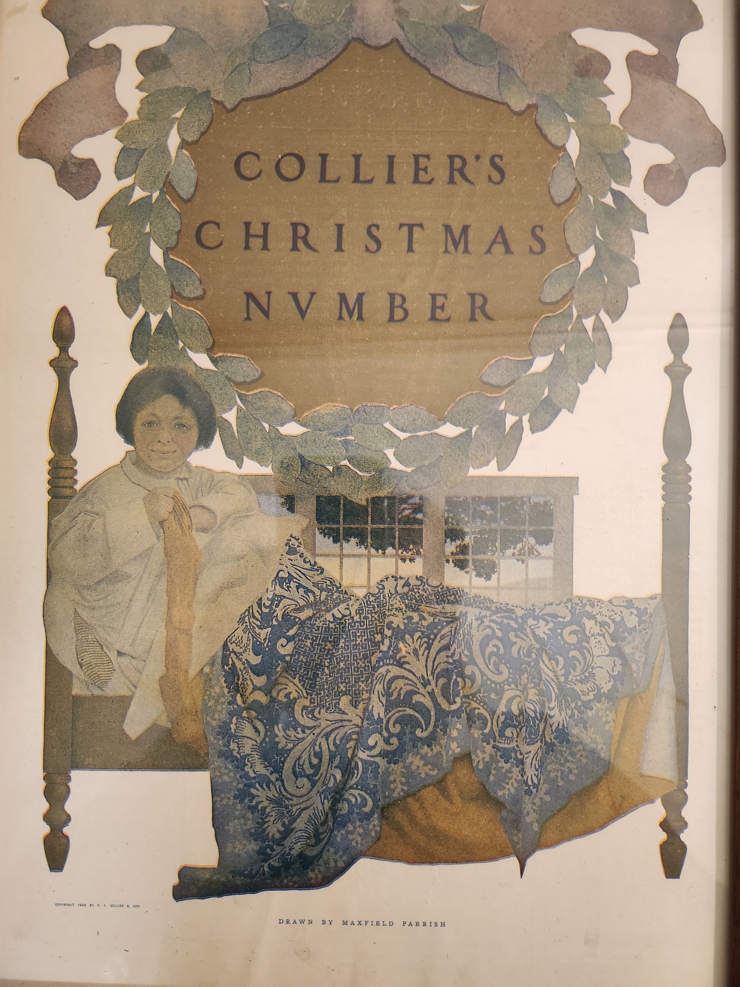 Maxfield Parrish - Collier's Christmas Number Cover (1906) - Original, Framed