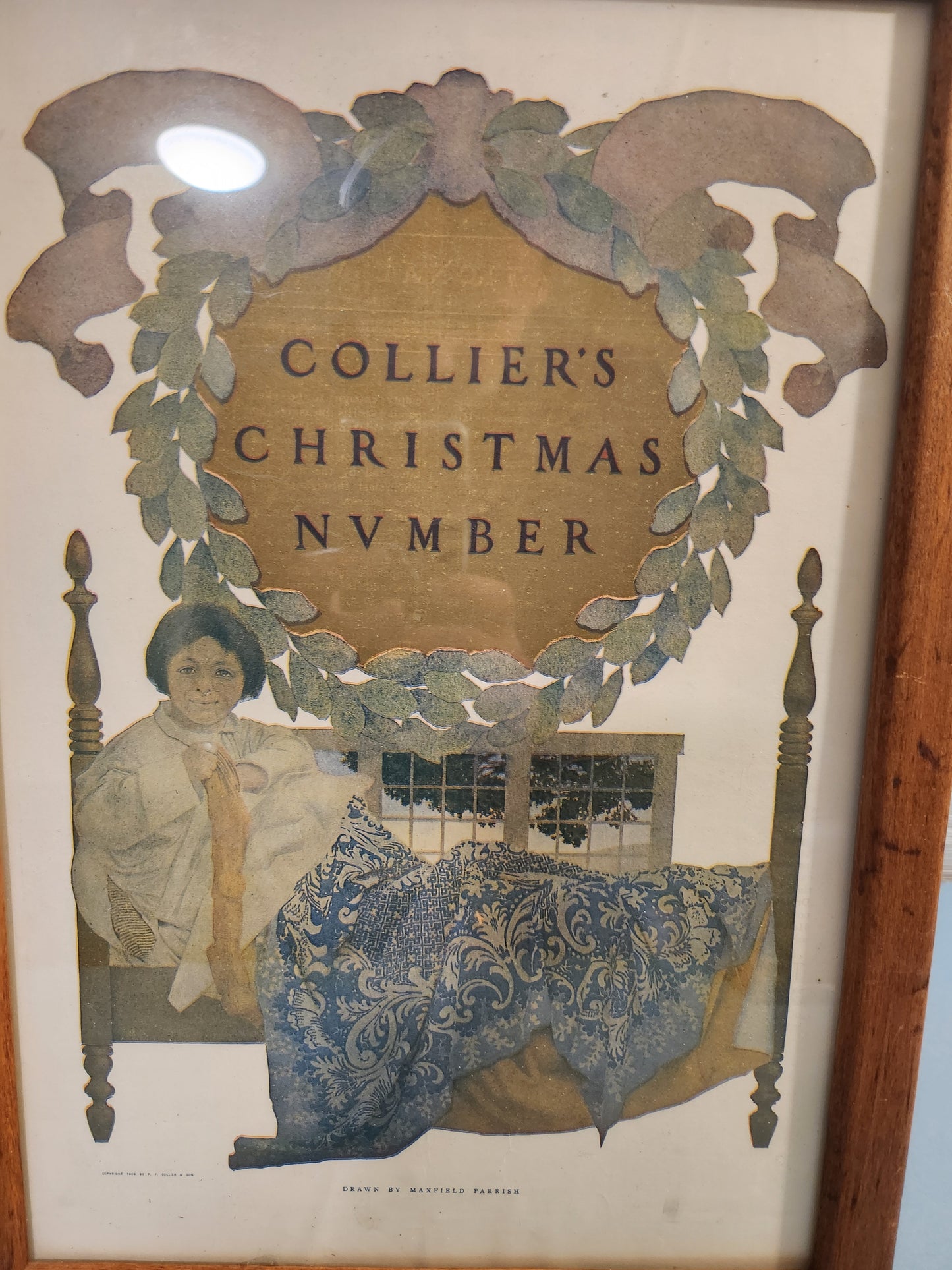 Maxfield Parrish - Collier's Christmas Number Cover (1906) - Original, Framed